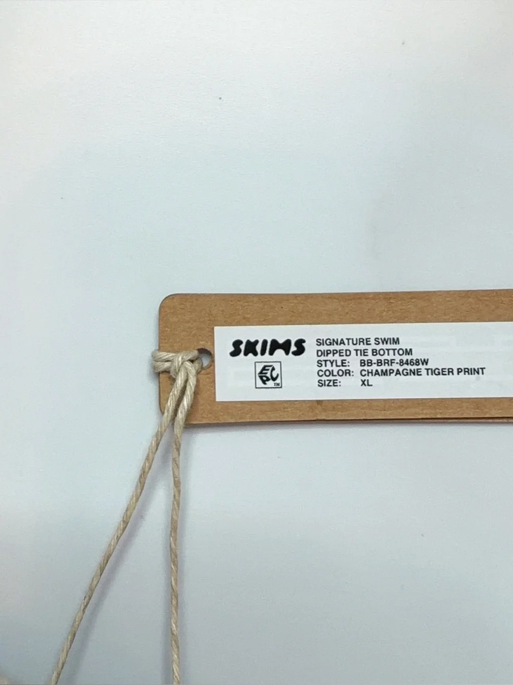 NWT Skims Signature Swim Dipped Tie Bikini Bottom